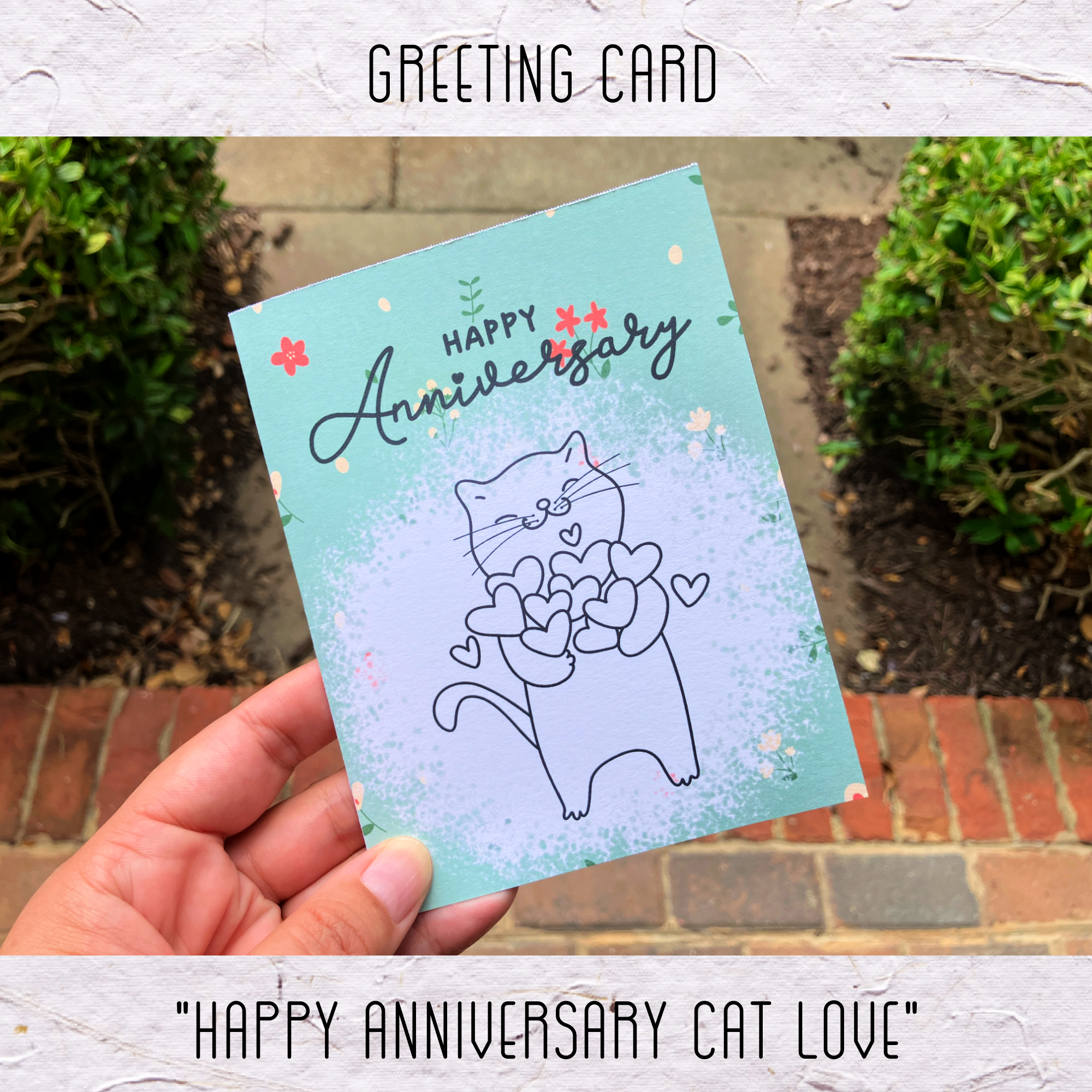 Greeting Card: Happy Anniversary Cat Love
