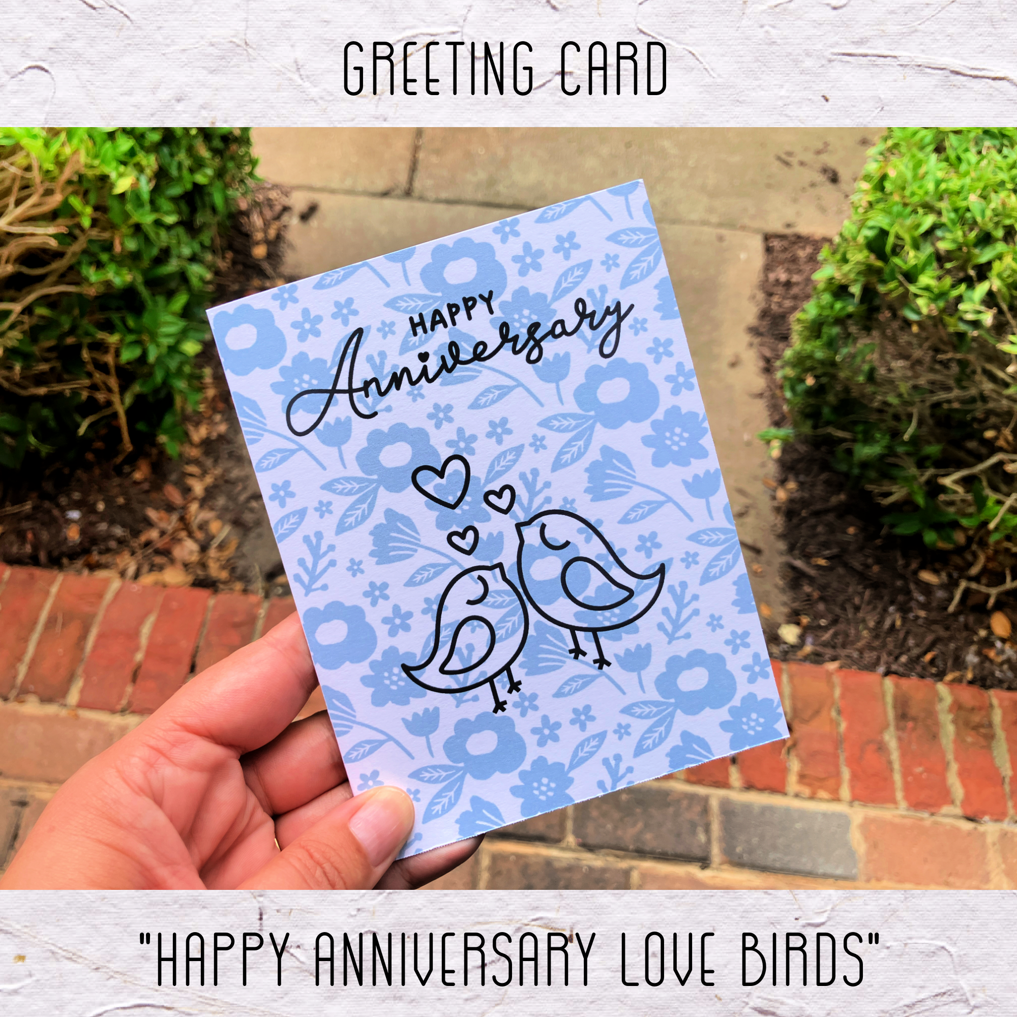 Greeting Card: Happy Anniversary Love Birds